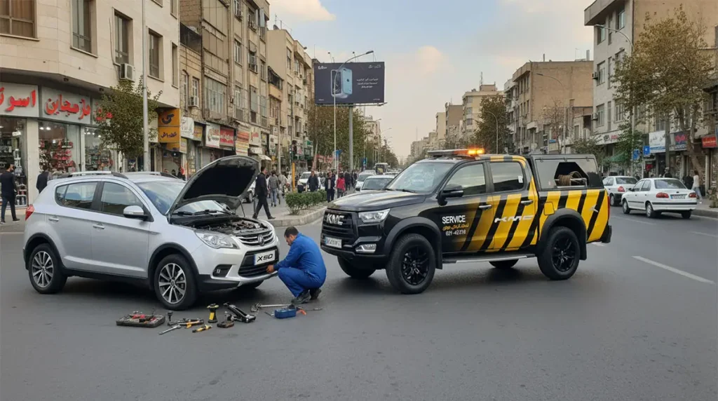 خدمات امداد خودرو کرمان موتور 2 امداد خودرو لیفان x50